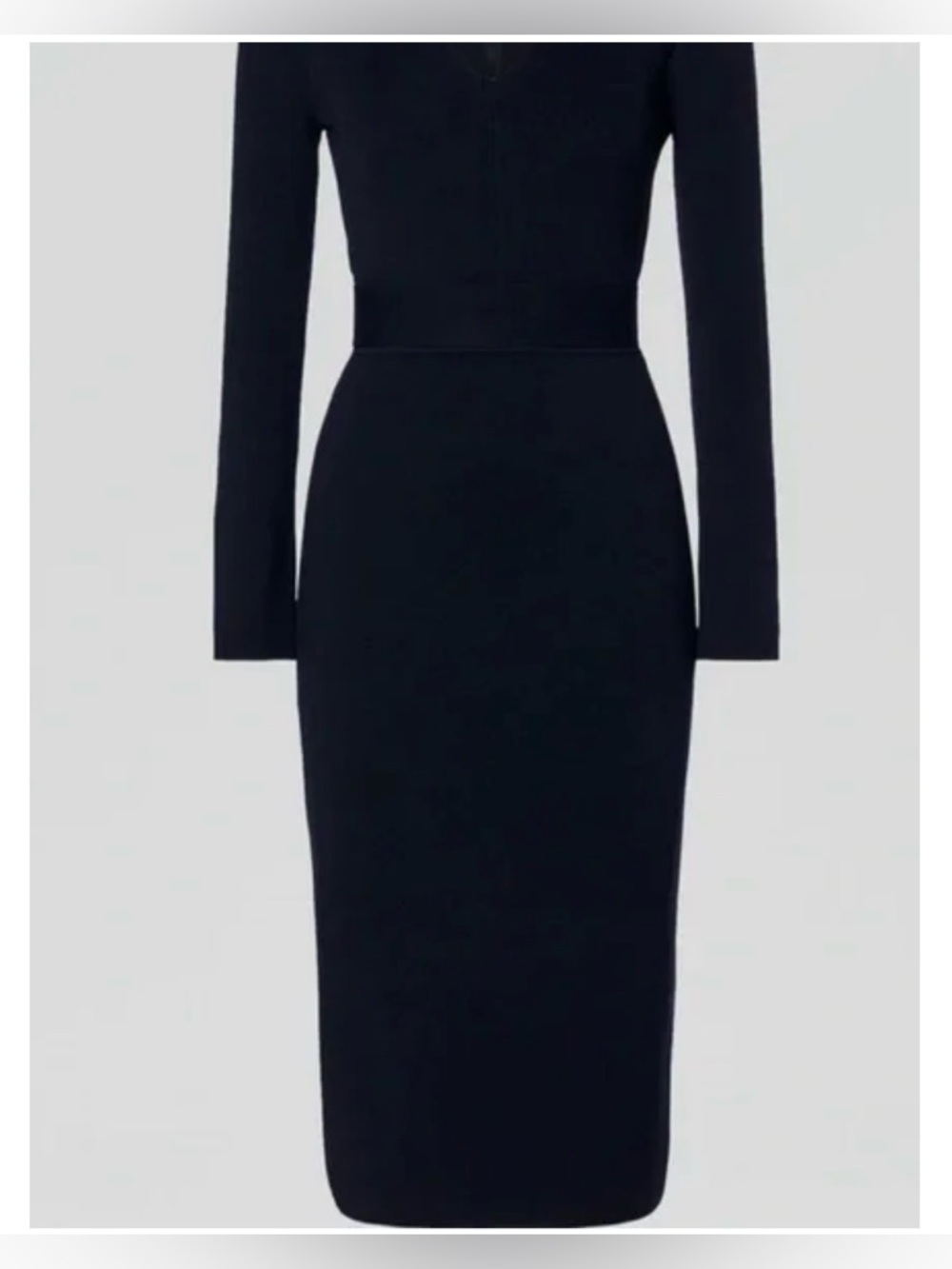 Scanlan Theodore Navy V-Neck Midi Dress with Waist Tie XS navy - Picture 4 of 6